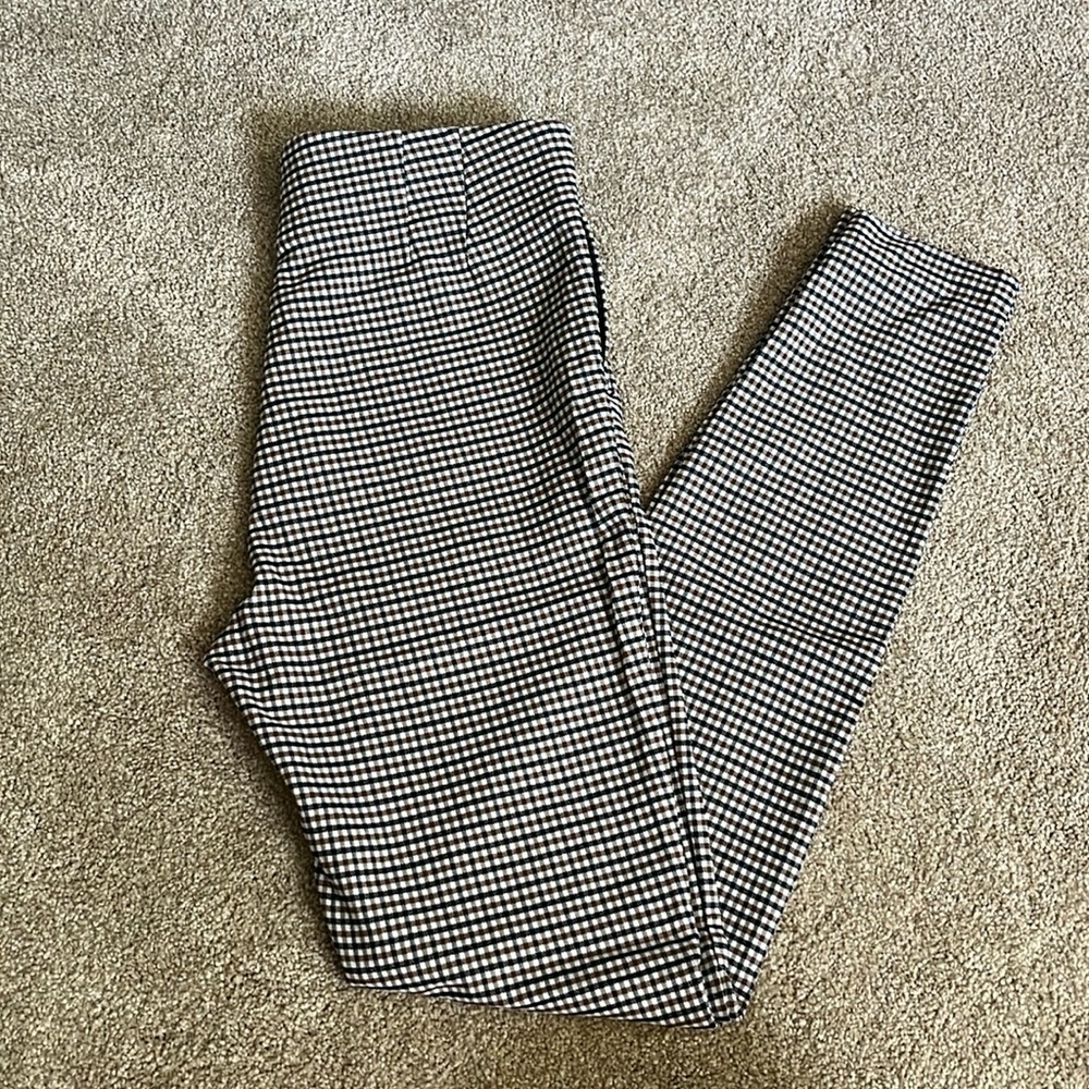 ZARA Patterned Skinny Stretch Pants, Size S